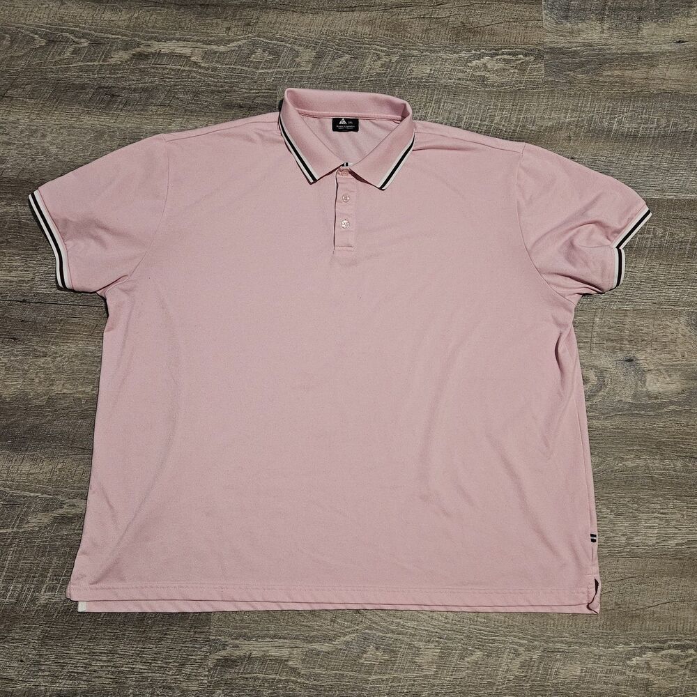 Atfafiy Men's Pink Short Sleeve Polo Golf Shirt Size 3XL Casual Golf Nice Poly